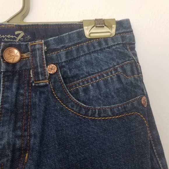 Seven7 Girls Bootcut Flap Pocket Dark Wash Jeans - Picture 3 of 6